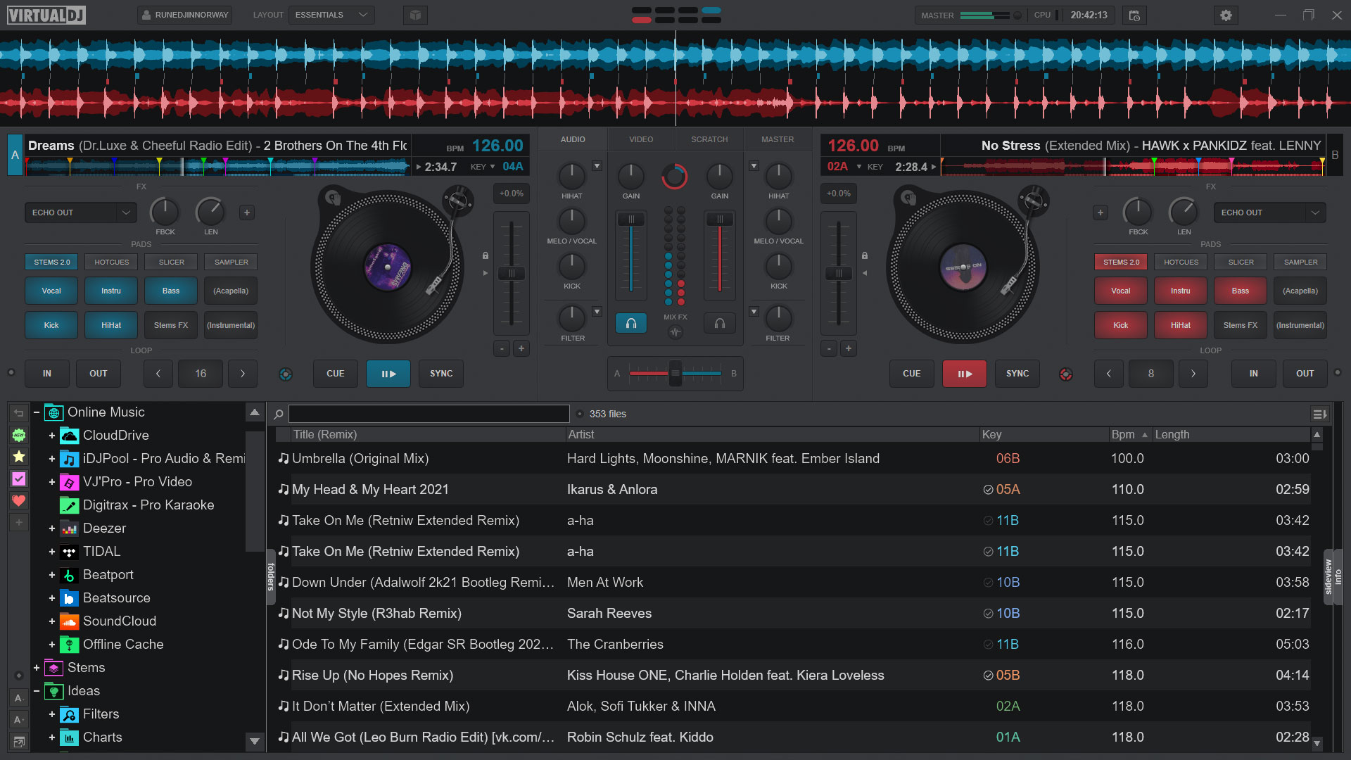 VirtualDJ software interface
